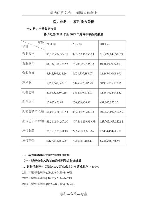 公司收入结构及盈利能力分析报告(企业收入分析报告)